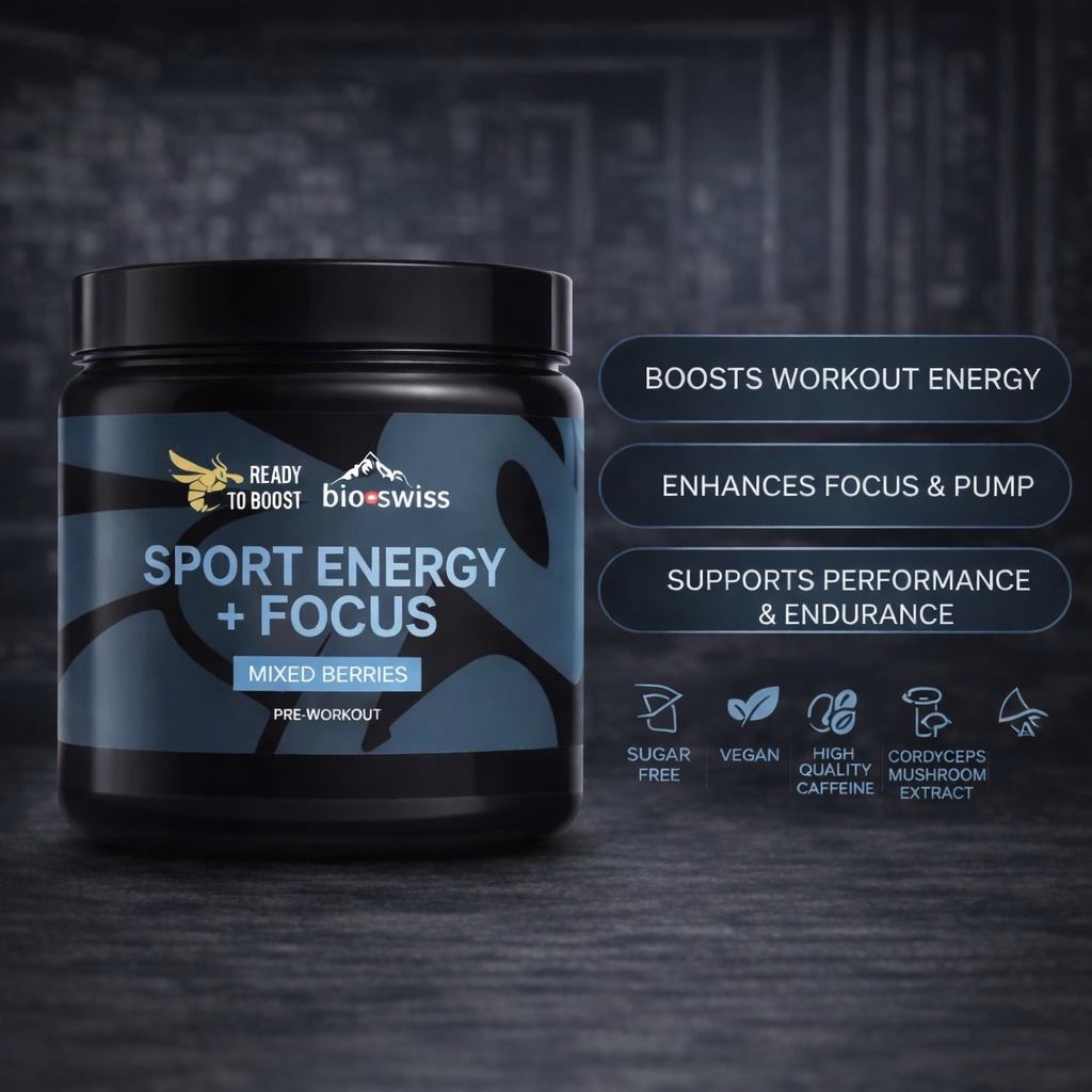 PRE-WORKOUT: SPORT ENERGY + FOCUS - Mixed Berries flavour