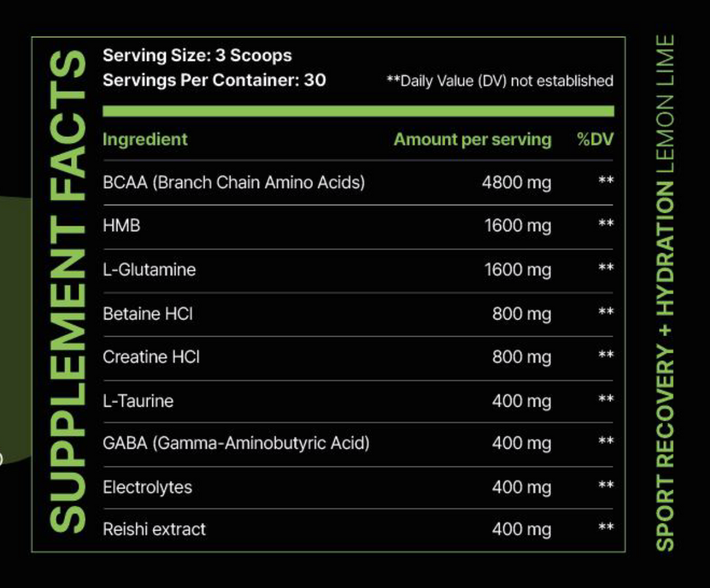 POST-WORKOUT: SPORT RECOVERY + HYDRATION - Lemon Lime flavour
