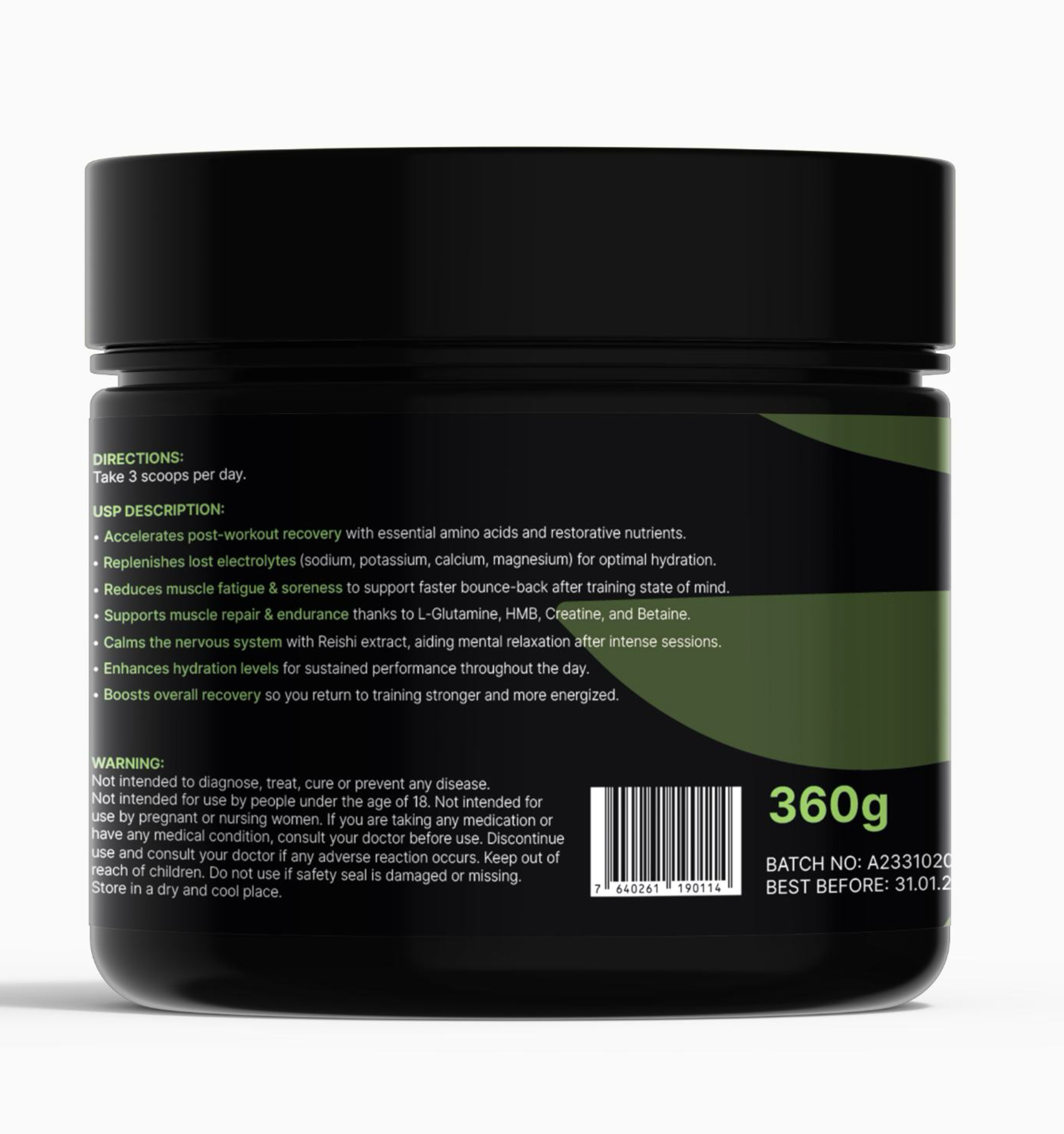 POST-WORKOUT: SPORT RECOVERY + HYDRATION - Lemon Lime flavour