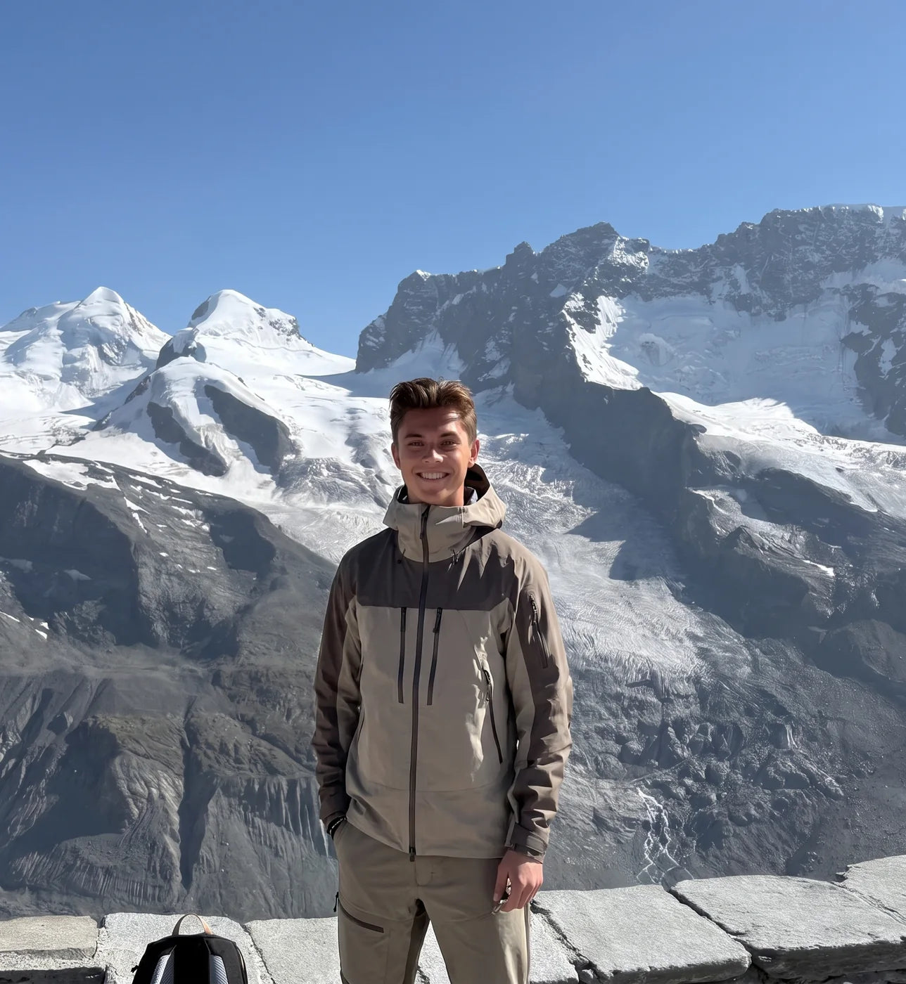 Jean Kluschke, founder of Bio Swiss, in the Swiss Alps