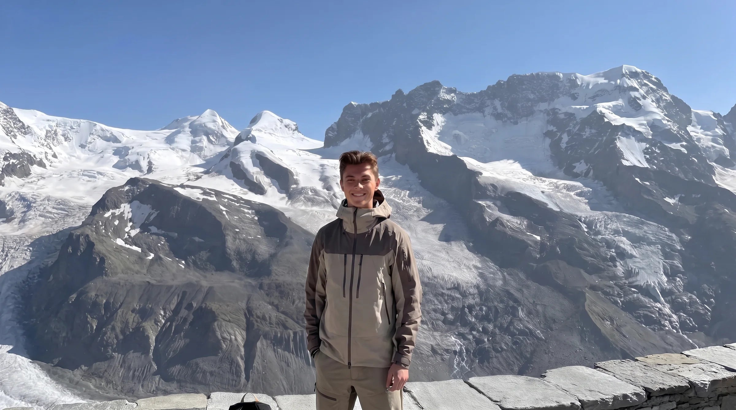 Jean Kluschke, founder of Bio Swiss, in the Swiss Alps